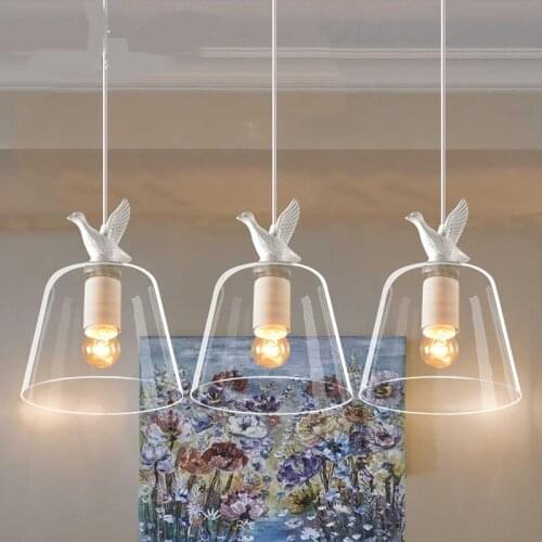 Nordic restaurant Pendant Light creative personality living room corridor modern lamp glass white duck pendant Lamps FG868