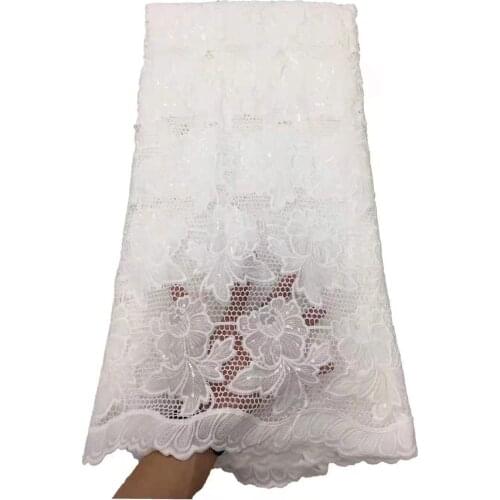 Popular African Guipure Lace Fabric With Velvet 2021 High Quality Nigerian Swiss Voile In Switzerland Embroidery Lace Fabric 5Y