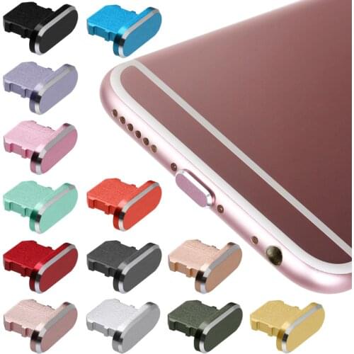 Dustproof Cover Aluminium Alloy Portable Metal Anti Dust Charger Dock Plug Stopper Cap Cover for iPhone X XR Max 8 7 6S Plus