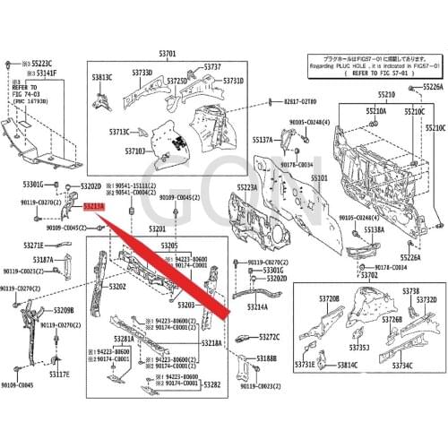 Radiator upper right bracket 2014-Toy ota LE VI water tank frame side bracket headlight upper cross beam headlight frame