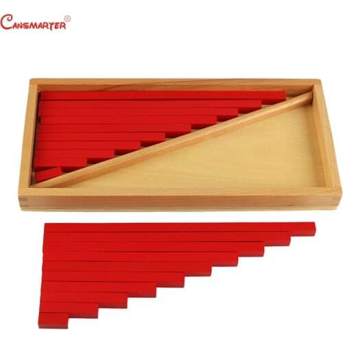 Montessori Math Toy Red Sticks Box Number Practices Children Education Teaching Aids Wooden Materials Brain Teaser Toy