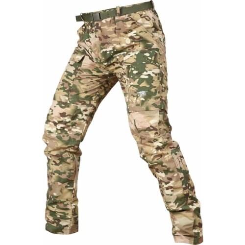 Men Spring Elasticity Detachable Pant Shorts Tactical Combat Training Quick Drying Wearproof Outdoor Camouflage Hunting Trousers