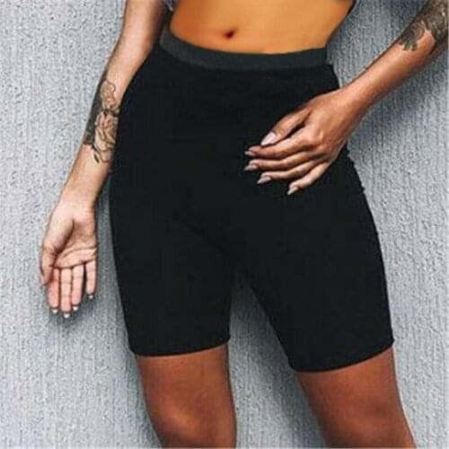 Shorts Women Thin Fitness Casual High Waist Fashion Biker Shorts Summer Slim Knee-Length Bottoms Black Cycling Shorts Streetwear