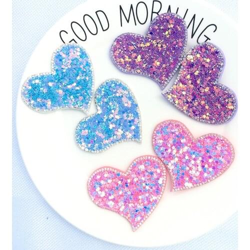 Rhinestone Sequin DIY Accessories Love Heart stick on Patch Clothes Stickers Sewing on Craft Handmade Decoration