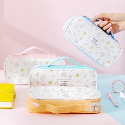 Storage Pouch Portable Multifunction Canvas Large Capacity Pencil Bag for Stationery Store Large Capacity Pencil Bag for Station