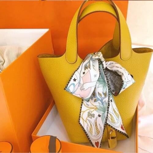 Genuine Leather Bucket Bag Lychee Layer Suede Leather Simple Handbag Classic Shopping Bag Luxury Brand Handbags Tote Bag