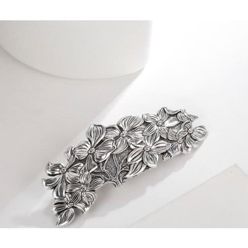 Teamer Bridal Tiara Jewellery Metal Flower Blossom Wedding Hair Clip for Women Luxury Vintage Fashion Hairpin Accessories