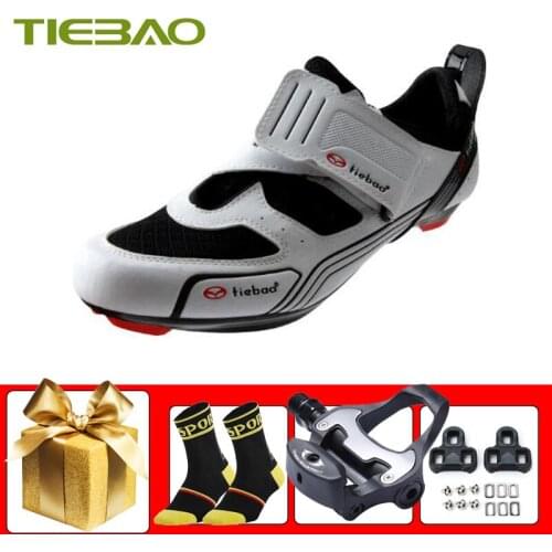 Tiebao Road Bike Shoes Unisex Bicicleta Triatlon Cycling Sneakers Self-locking Breathable Wear-resistant Ultra-light Riding Shoe