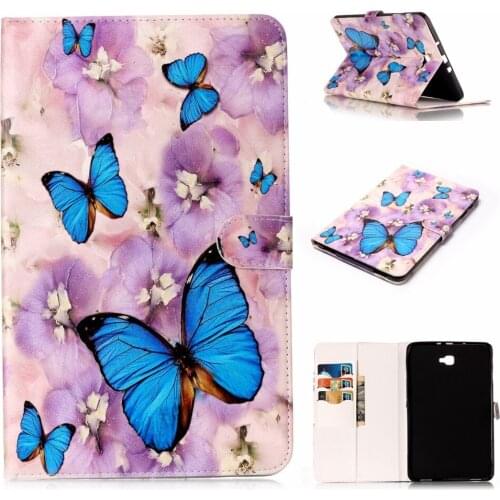 Smart Case For Samsung Galaxy Tab A A6 10.1 2016 T585 T580 T580N T585N Cute Cartoon PU Leather Skin Funda Cover Case