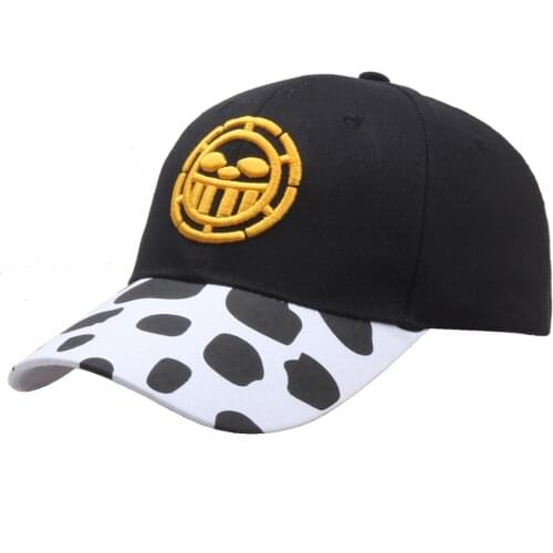 Lots Anime One Piece Hat Baseball Cap Trafalgar Law Hats Cosplay Caps for Women Men Hip Hop Snapback Caps Flat Hat D510