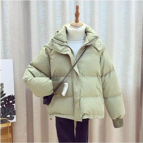 2021 winter new style cotton-padded jacket womens thick and loose cotton-padded jacket womens bread jacket quilted jacket