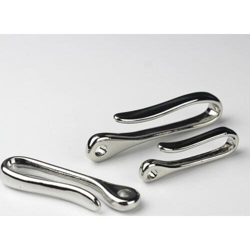 1 x Brass Belt U Hook Fob Clip Keychain Retro Vintage Chrome plated Key Ring Wallet Fish Hook 3 sizes available