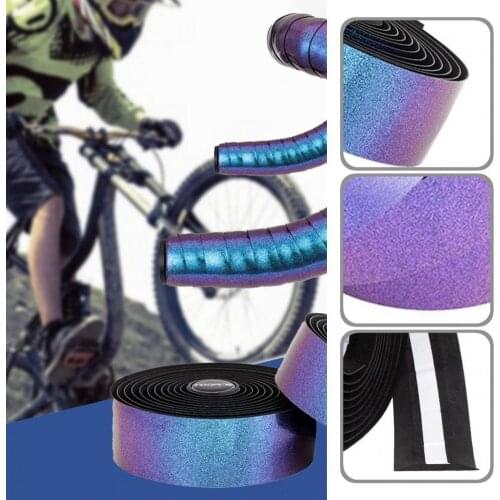 Faux Leather 1 Set Useful Shock Absorbing Bike Bar Tape Not Easy to Fall Handlebar Tape Breathable for Bike