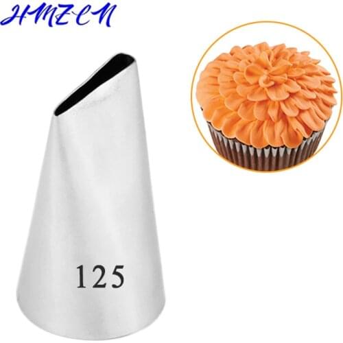 1PCS Kitchen Acessories Pastry Nozzles Rose Icing Piping Tips #125 Stainless Steel Nozzles Sets Cake Decorating Tools
