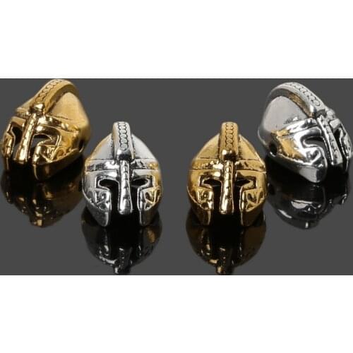 10pcs Antique Gold Color 11x16mm Roman Armor Warrior Gladiator Helmet Spacer Beads Pendant Charms for Bracelet Jewelry Making