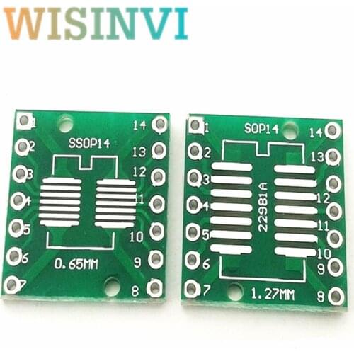 10PCS TSSOP14 SSOP14 SOP14 to DIP14 PCB Transfer Board DIP Pin Board Pitch Adapter