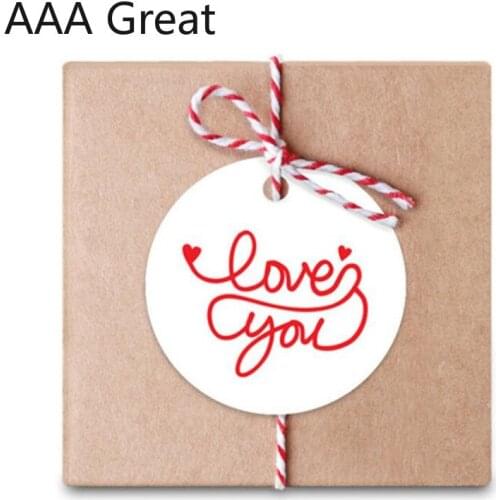 20Pcs/Lot Christmas Wedding Favour Party Gift Card Love You Round Hang Hole Packaging Birthday Tags Paper Greeting Cards Present