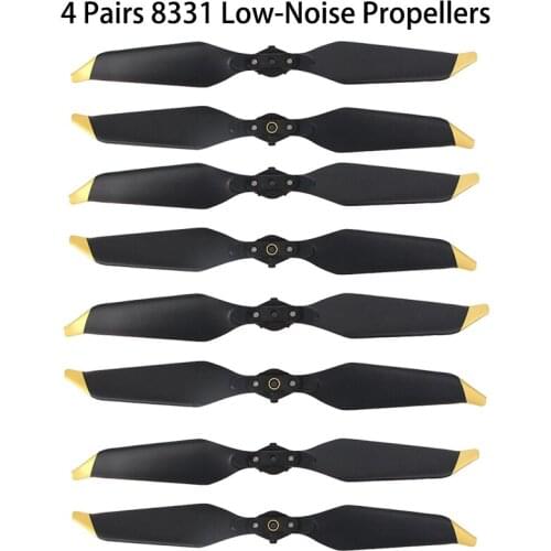 4 Pairs 8PC DJI Mavic Pro Platinum 8331 Low Noise Quick-Release Propellers (Golden/Silver ) for Mavic Pro Accessories Free Ship