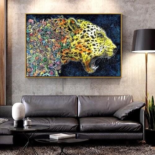 Artcozy Oil Canvas Painting cheetah-tiger For Home Decoration Wall Art