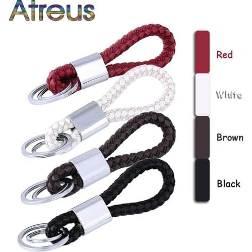 1pcs Car-styling PU key ring keychain chain for Nissan Qashqai Opel Astra J H Kia Ceed Sorento Skoda Octavia A5 A7 2 Accessories