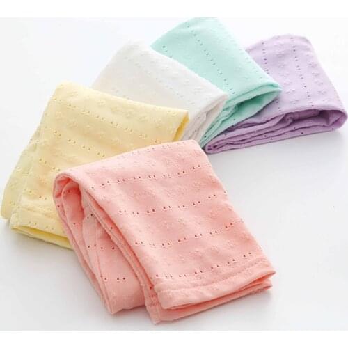 2018 Summer Kids Children Cotton Soild Color White Yellow Green Purple Hollow Out Calf Length Short Capri Girls Leggings