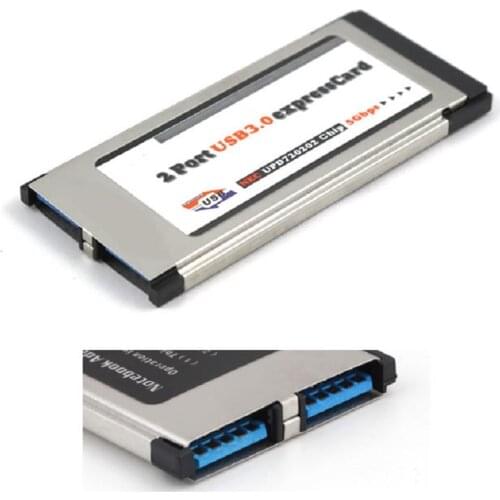 ExpressCard 34mm 2 ports USB 3.0 5Gbps Express Card Adapter Laptop Notebook NEC