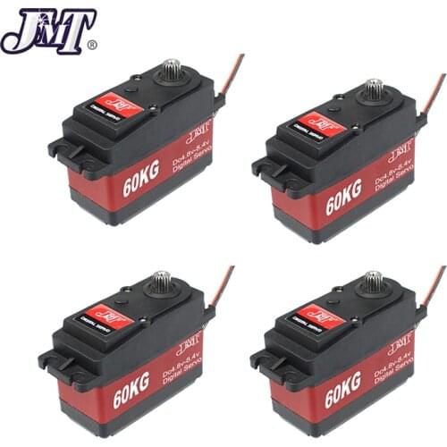 JMT 4PCS Waterproof 60KG Digital Metal Gear Servo 6v-8.4v 60kg High Torque 180 270 360 Degree Servo for 1/5 RC Car Parts
