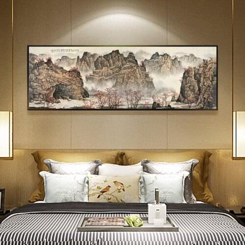 Chinese Ink Painting on Canvas Landscape HD Prints Wall Art Picture Home Decor Living Room Art Deco Paintings