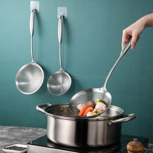 Kitchen Stainless Steel Skimmer Strainer Spoon Colander Ladle Mesh Deep Fryer Oil Frying Scoop Noodles Dumpling Sieve