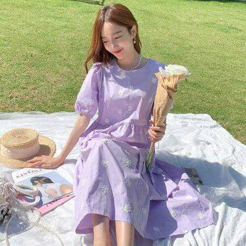 656# Maternity Clothes Summer Floral lactation Short Sleeve Easy Matching Loose Stylish Dress for Pregnant Women Mom Dress