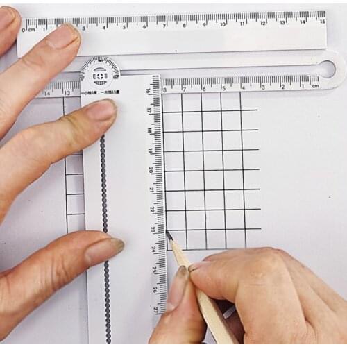 1pcs Simple Style 30cm Transparent Rectangle Ruler Protractor Student Stationery Drawing Tool Supplies 1XCE