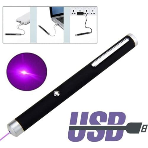 Mini Green Laser Pointer USB Rechargeable Built-in Battery High Power Green Red Laser Pointer Purple Laser Cat Toy Laser Pointer