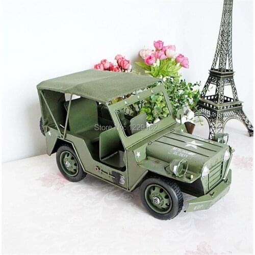Handmade off-road vehicle model Vintage metal craft retro car model shooting props Bar/Pub/Cafe/Shop decor kids gift