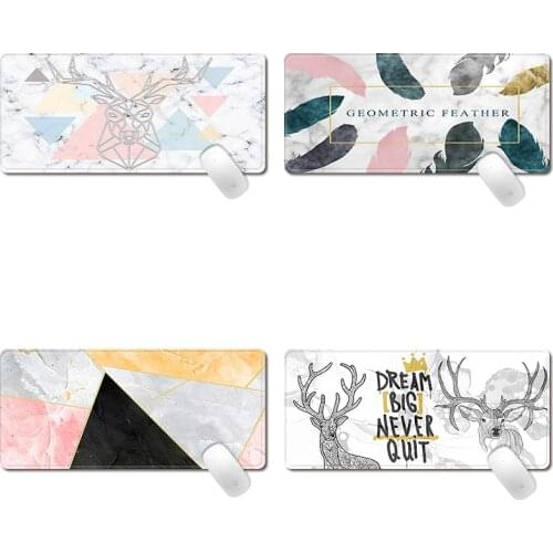 Marble Kawaii Desk Mats Nordic Style Cute Mouse Pad Large Office Accessories Deskpad for Home Gaming Writing Desk Mat for Gamer