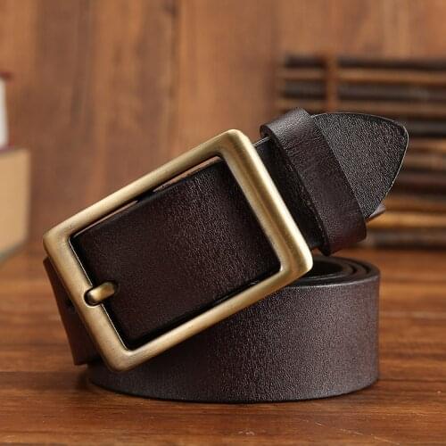 Anxianni Men Belt Leather Pin Buckle Belt Luxury Designer Brand Black genuine leather Belt