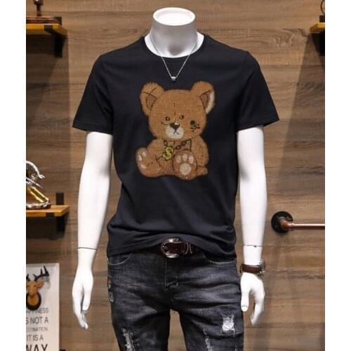 New 2021 Cotton Mens T shirt Diamonds T-shirt Men Fashion Casual Top Tee Men Hip Hop Fitness Tshirt Male