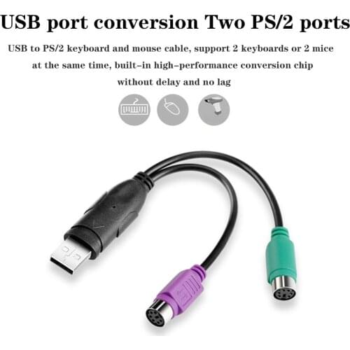 New USB Male to 6Pin 6 Pin PS2 for PS/2 Female Extension Cable Y Splitter Adapter Connector for Keyboard Mouse Scanner