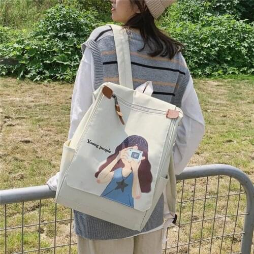 Preppy Anime women backpack female high school college student backpack Harajuku girl Portable book Bag Travel back pack mochila