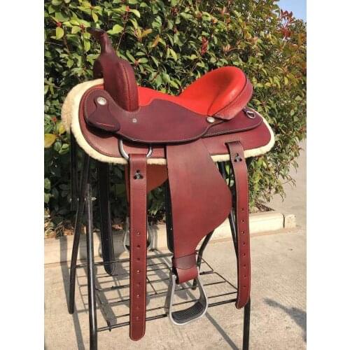 Aoud Saddlery Horse Riding Saddle Cow Leather Integrated Saddle Cowboy Saddle Tourist Saddle Full Genuine Leather Comfortable