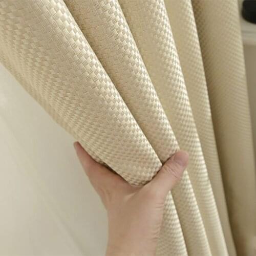 JIANIW Faux Linen Solid Color Blackout Curtain Window Treatment Drape Square Style Curtains Blinds for Bedroom Living Room