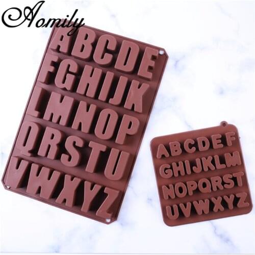 Aomily Alphabet Silicone Mold 26 Uppercase Letters Cake Molds Fondant Chocolate Molds SugarCraft Cake Decorating Baking Tools