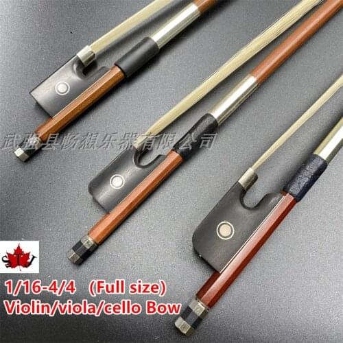 Student Violin Bow 4/4 Size Brazilwood Fiddle Bow W/ Ebony Frog Natural Mongolia Horsehair Beginner Use