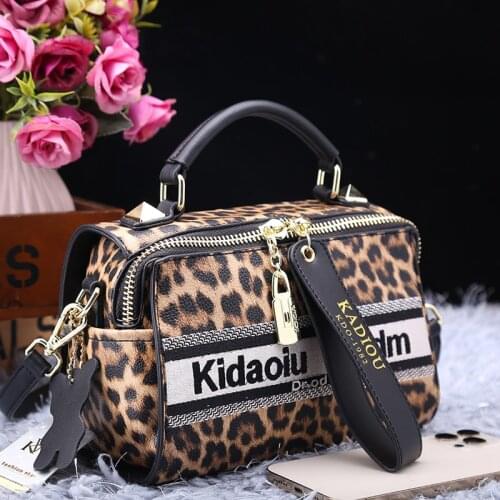 Luxury Brand Leopard Print Horizontal Square Handbag 2021 New Fashion Mini Commuter All-match One-shoulder Messenger Handbag Cc