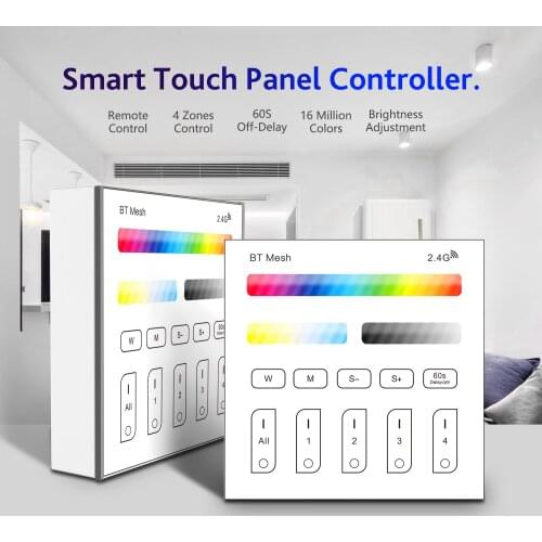 LED Smart Controller Battery Dimmer for Android IOS, RGBWC LED Dimmer, Bluetooth Wireless Panel, Touch Light Dimmer for Room