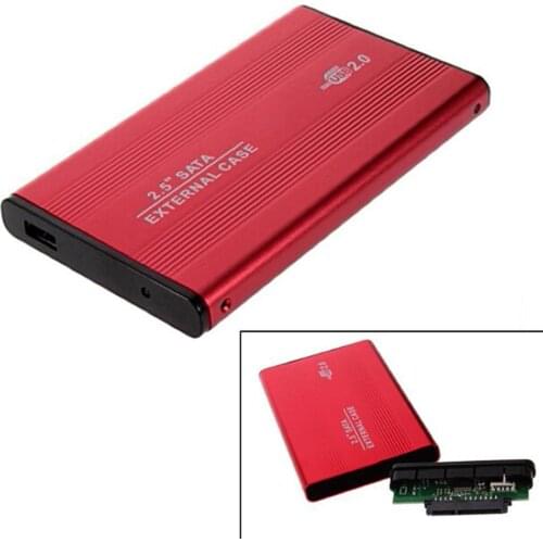 2.5 inch USB 2.0 SATA External Mobile Hard Disk Drive Box Aluminum Alloy Shell 480mbps 2.5" SATA HDD Enclosure Support 3TB