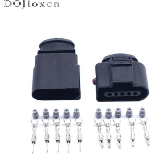 1/5/10/20/Sets 5 Pin 1.5 MM Black Plug Aviation Automobile Electrical Waterproof Male Female Connectors For Audi 1J0 973 705