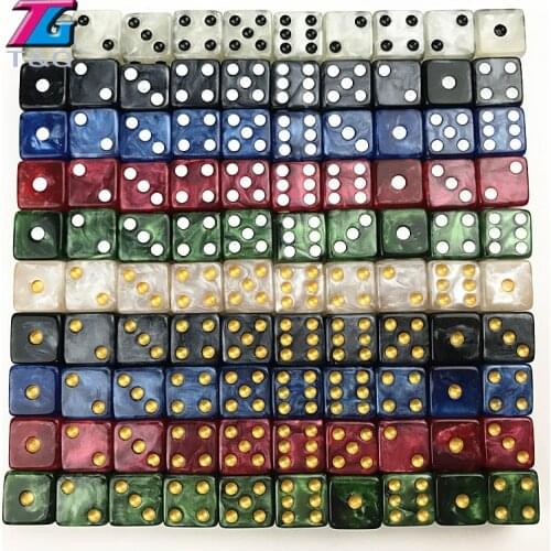10pcs/set T&G dice High Quality 12mm White Marble Effect Dice Speciality Magic