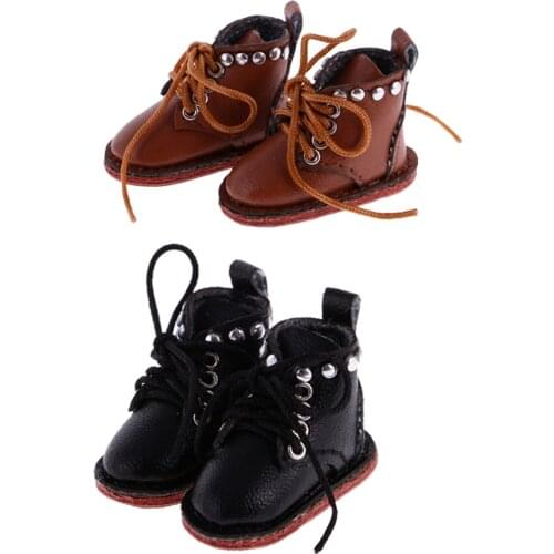 2 Pair of Cute PU Leather Boots Shoes Fit for 12'' Blythe Doll Dress Up