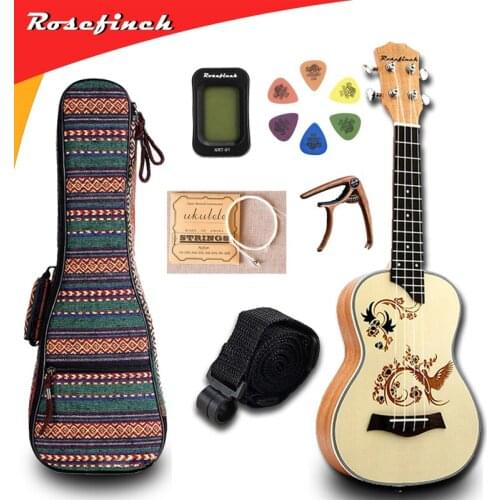 23 inch Ukulele Mini Hawaii Guitar Tuner Bag Strings Strap Picks Capo For kid Gift Electric Guitar UKE Music Concert UK2319B