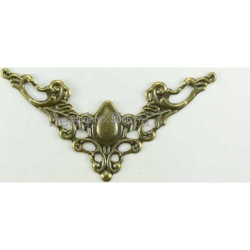 50 Bronze Tone Carving Book Scrapbooking Album Folders Decorative Corner Collar Corner 41x41mm(W03685 X 1)